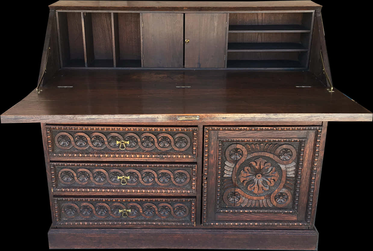 Antique Wooden Secretary Desk