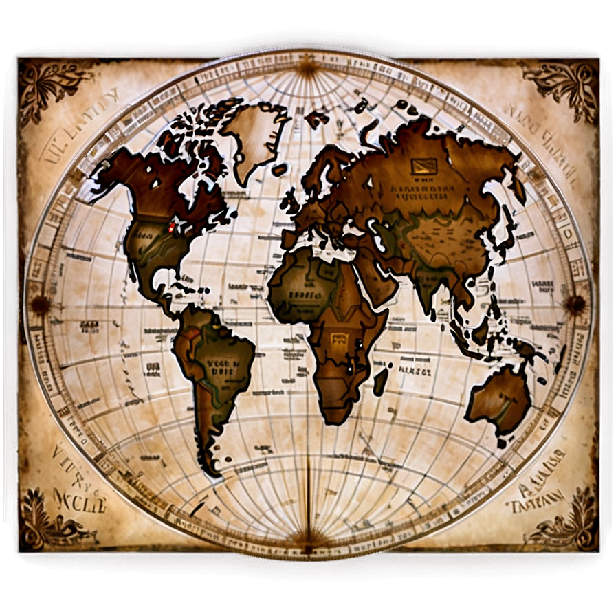 Antique World Map Png 05032024