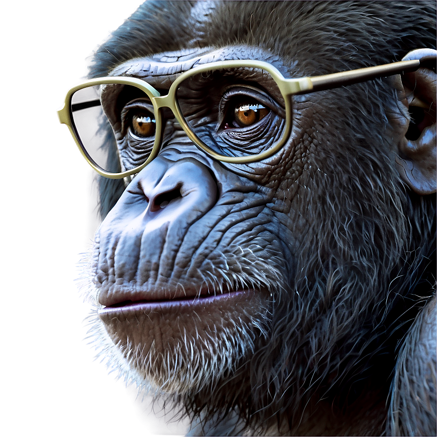 Ape With Glasses Smart Png Ljx