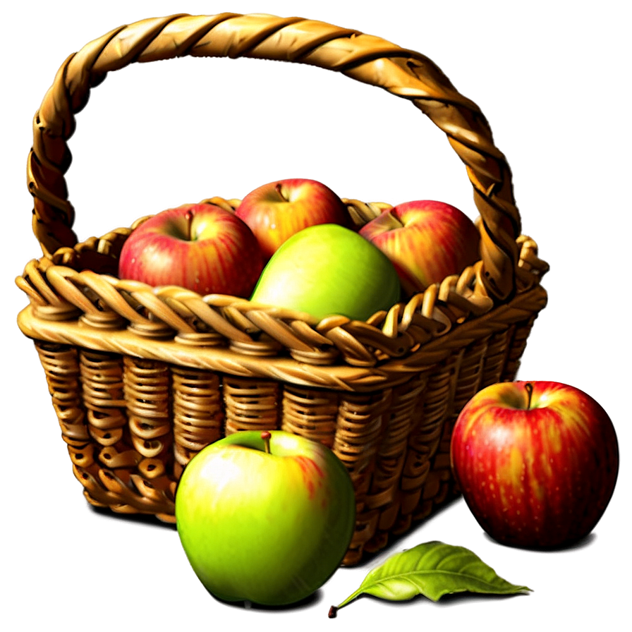 Apple In Basket Png Ied47