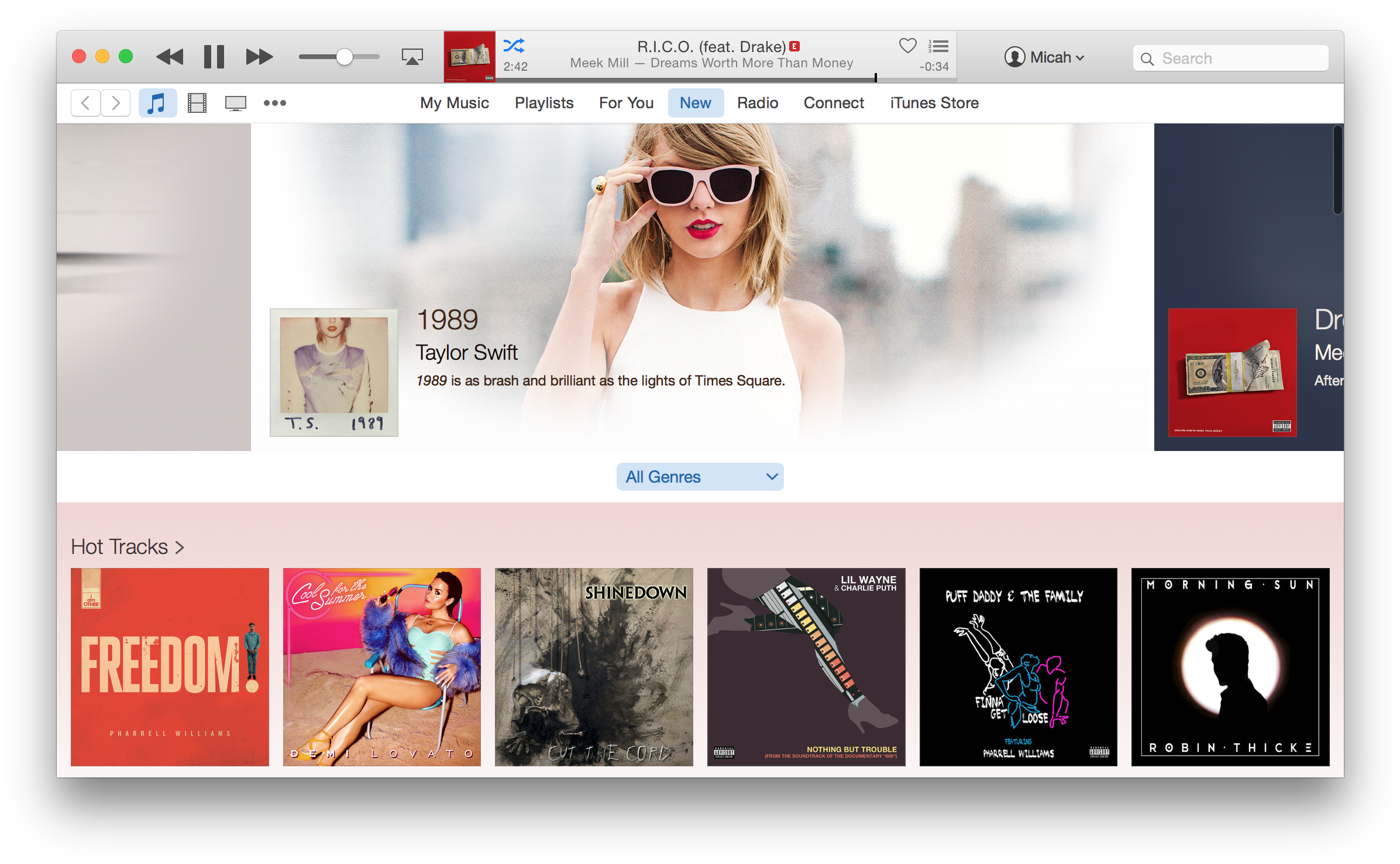 Apple Music Interface Display