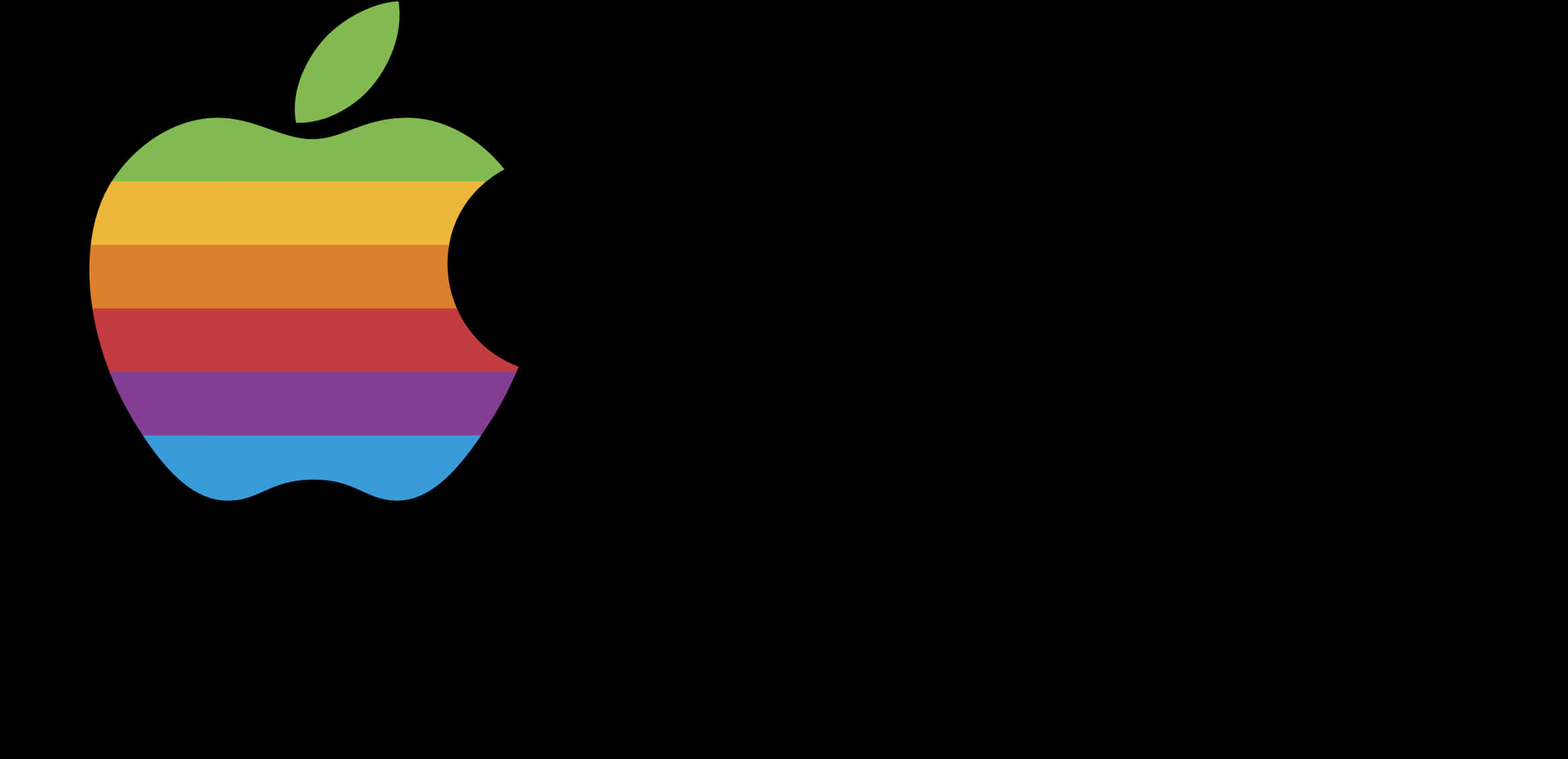 Apple Rainbow Logo Black Background