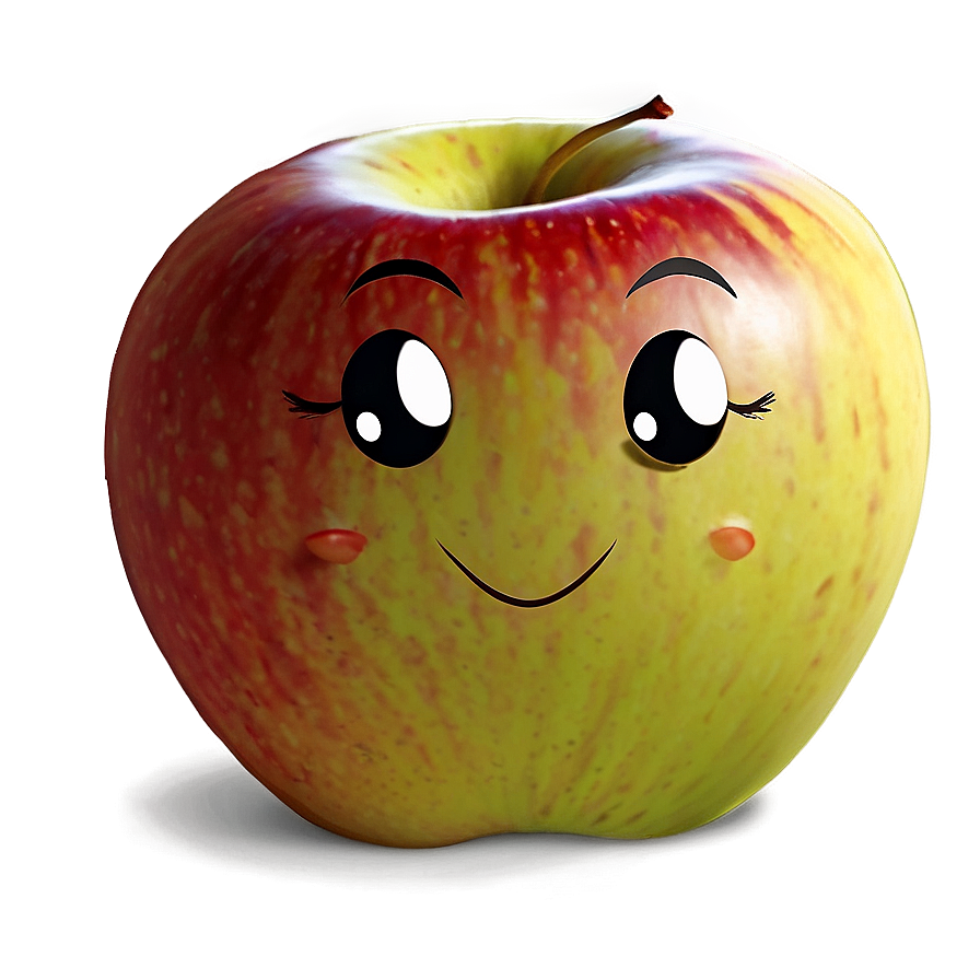 Apple With Face Cartoon Png 50