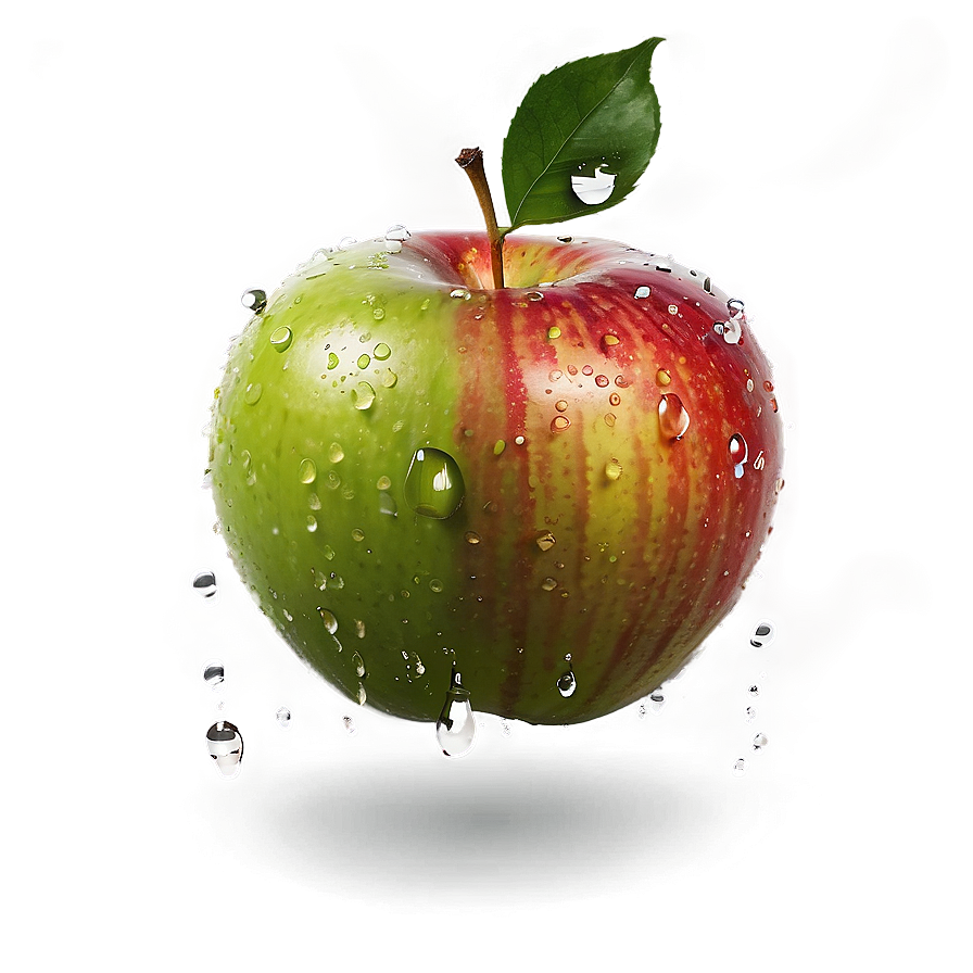 Apple With Water Drops Png 04292024