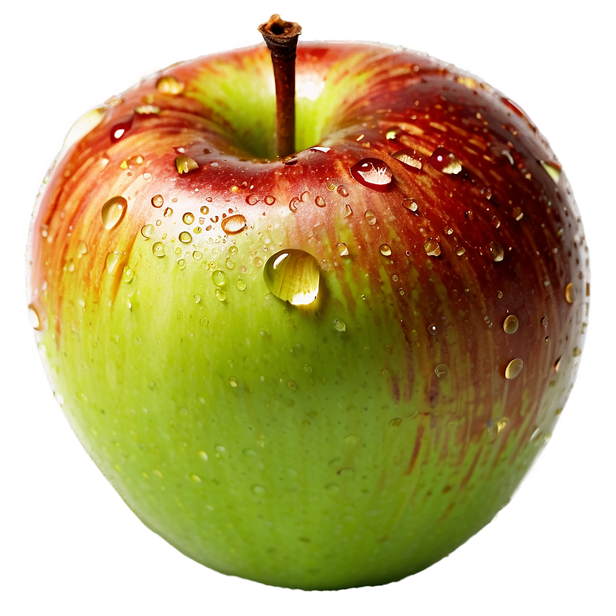 Apple With Water Drops Png Weq