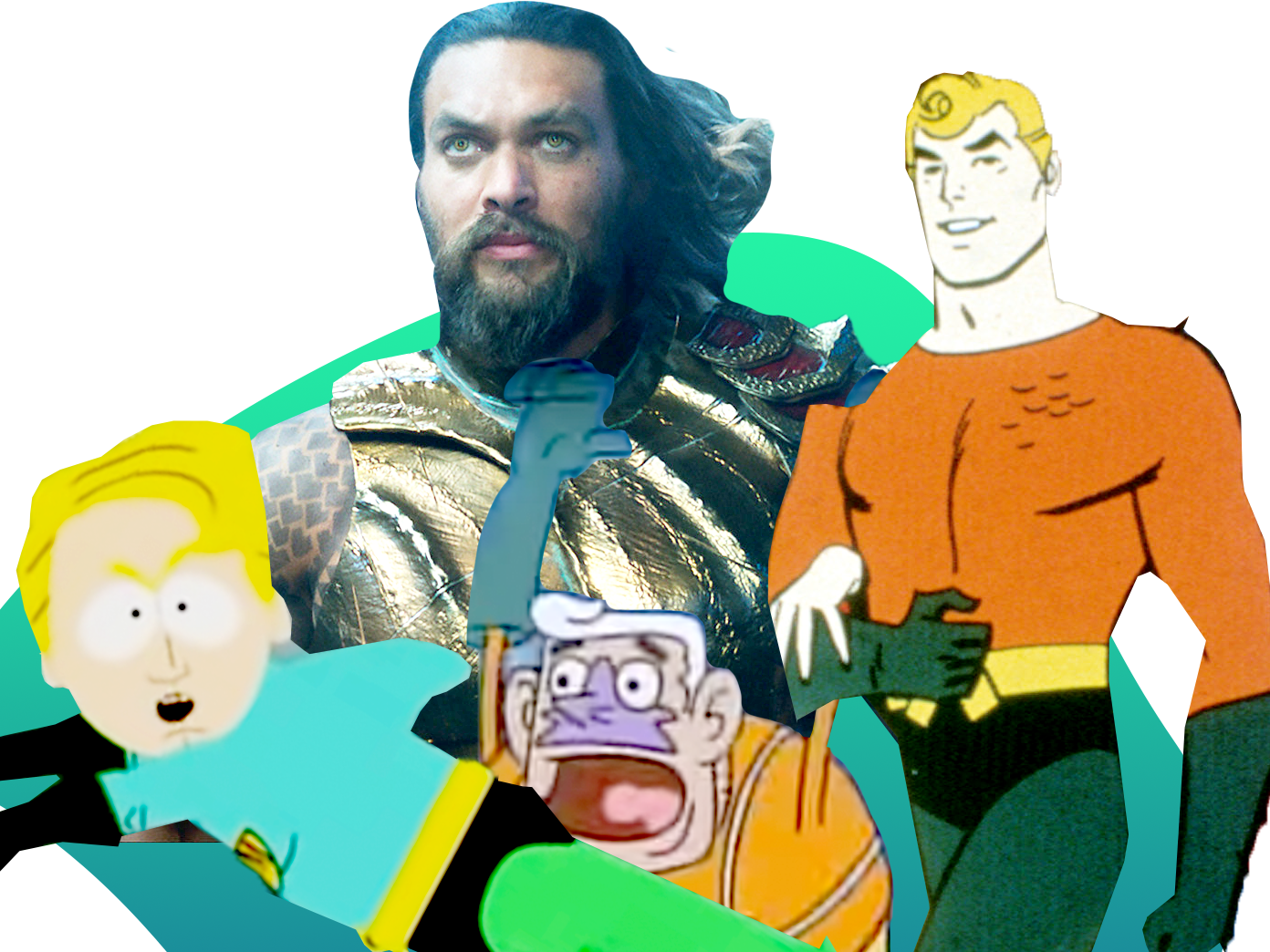 Aquaman Evolution Collage