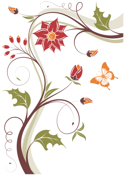 Arabesque Floral Butterfly Design