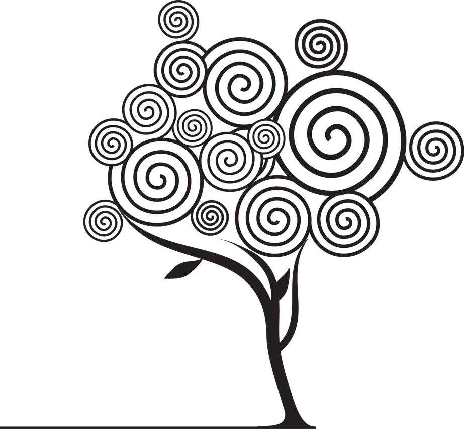 Arabesque Spiral Tree Graphic