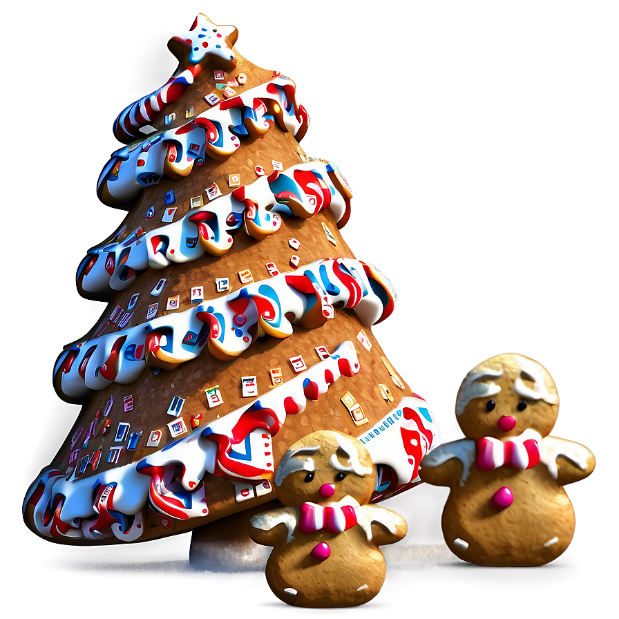 Arbol De Navidad With Gingerbread Decor Png Afw