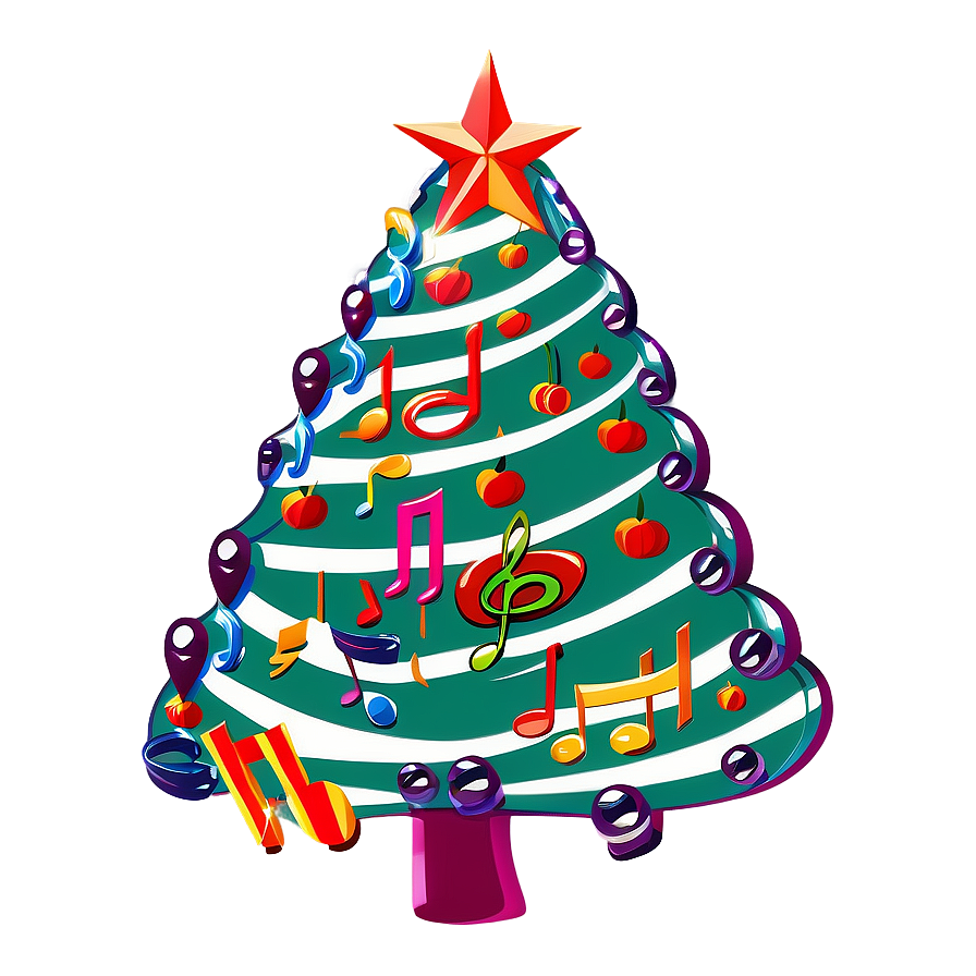 Arbol De Navidad With Musical Notes Png Sqp14