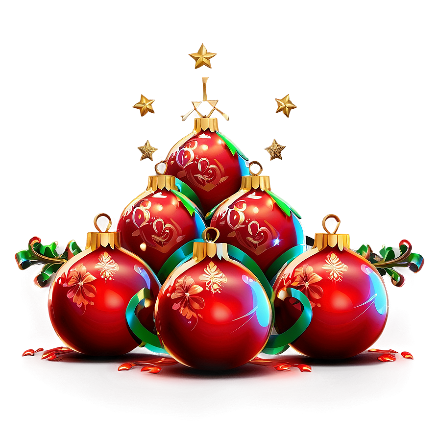 Arbol De Navidad With Red Ornaments Png Jnq