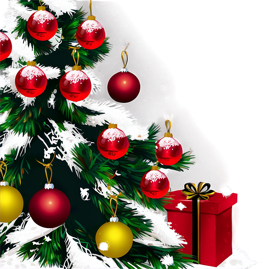 Arbol De Navidad With Red Ornaments Png Rya96