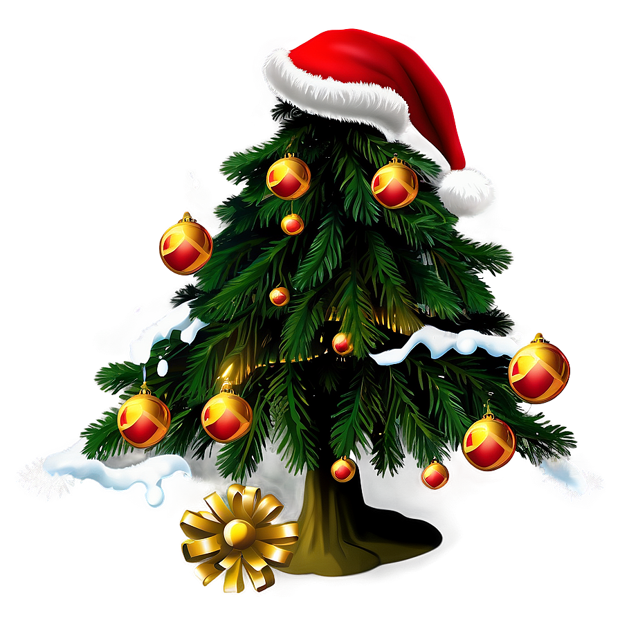 Arbol De Navidad With Santa Hat Png 46