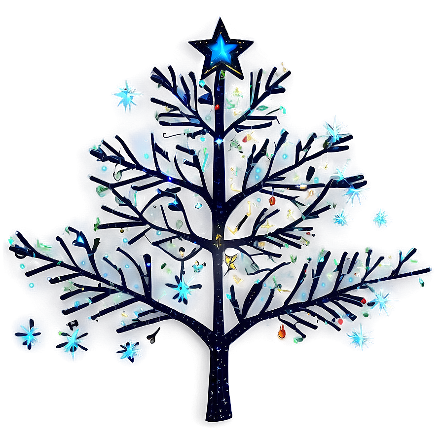 Arbol De Navidad With Starry Night Theme Png Lnf65