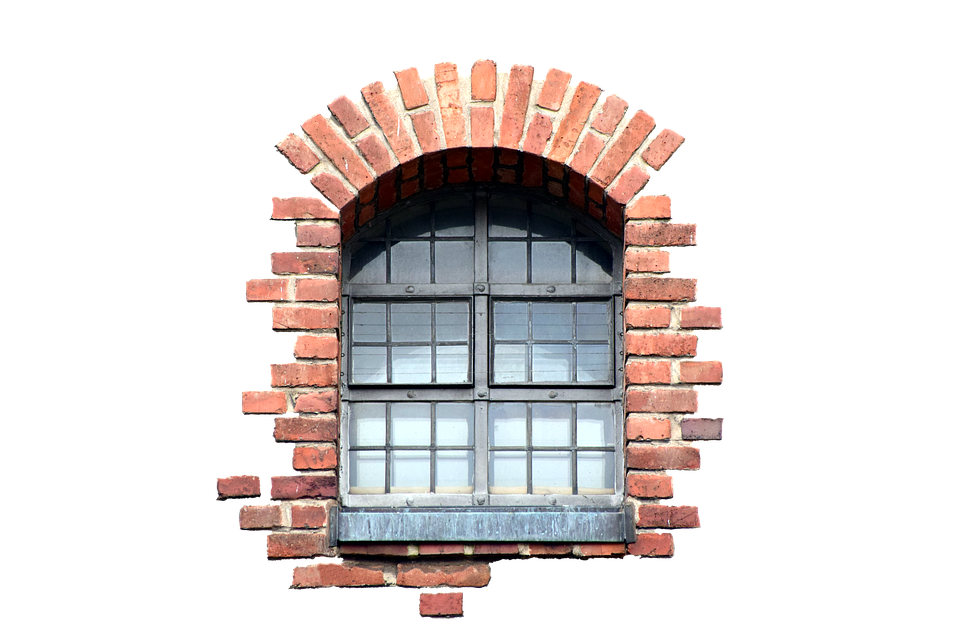 Arched Brick Window Isolated