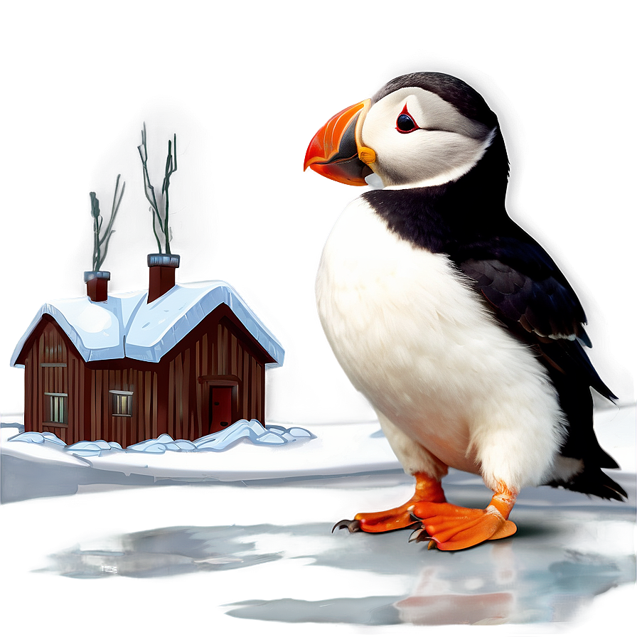 Arctic Puffin In Winter Png Rqs4