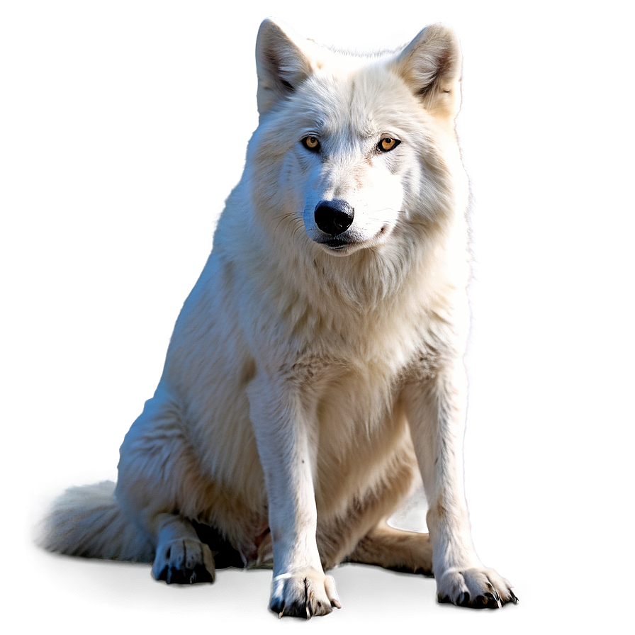 Arctic Wolf Sitting Png 06292024