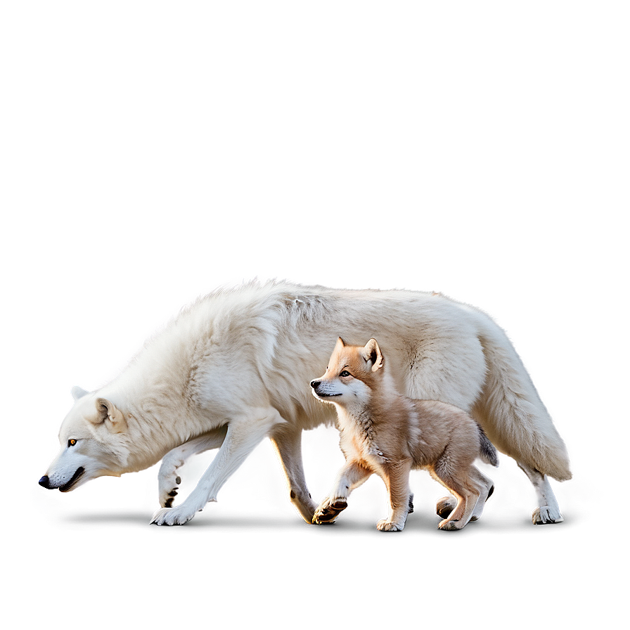 Arctic Wolf With Cubs Png Wbn