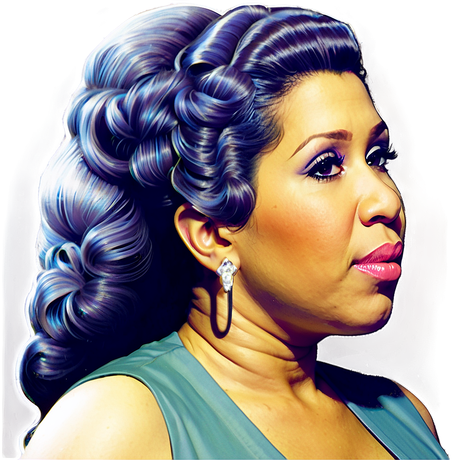 Aretha Franklin Iconic Hairstyle Png 7