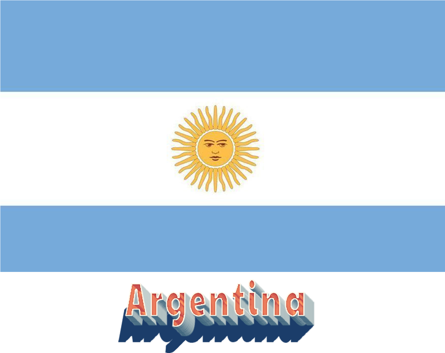 Argentinian Flagand Name Illustration
