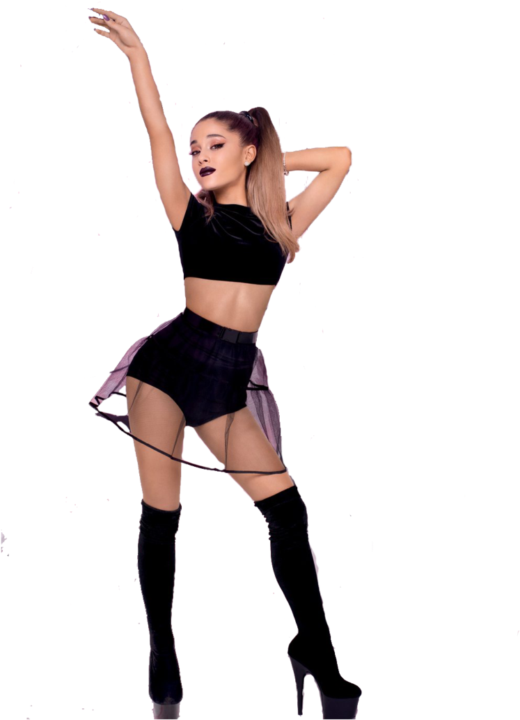 Ariana Grande Black Outfit Pose