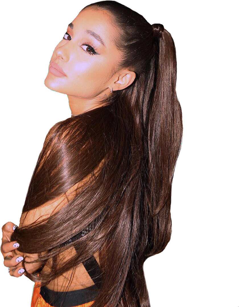 Ariana Grande Side Posewith Ponytail