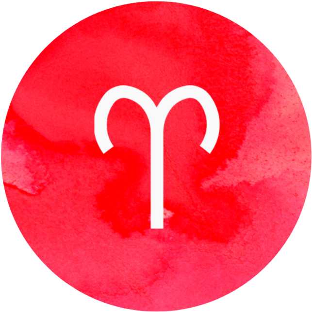 Aries Zodiac Sign Red Background