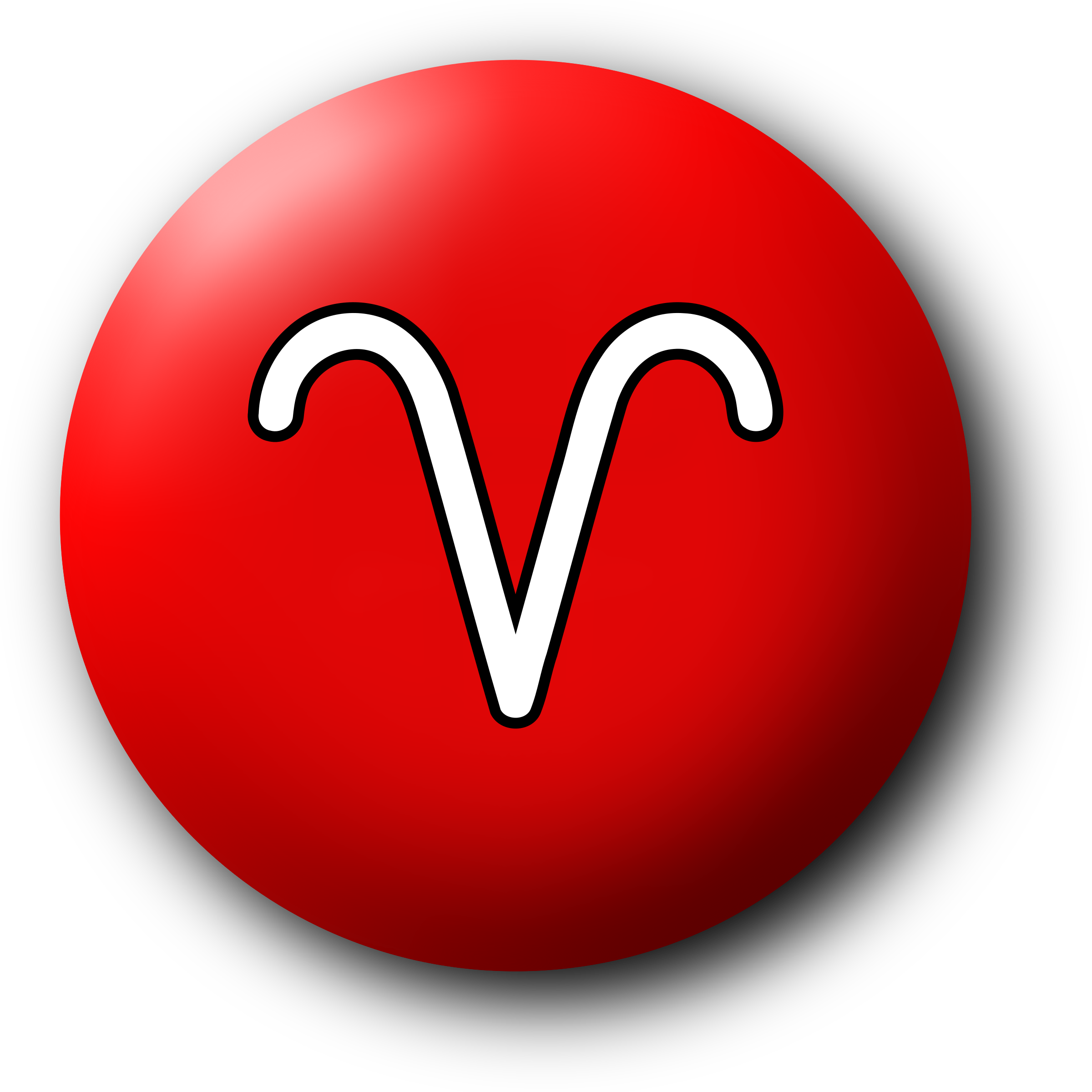 Aries Zodiac Symbol Button