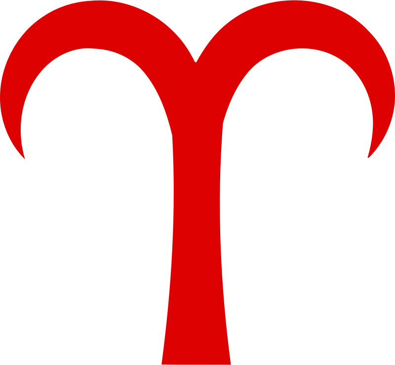 Aries Zodiac Symbol Red