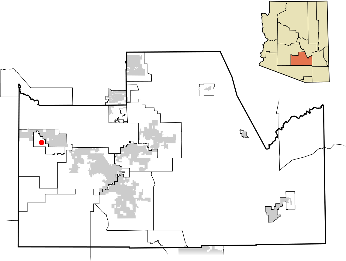 Arizona Mapwith County Outlinesand Inset