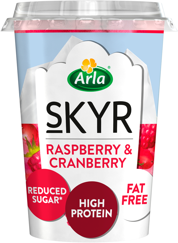 Arla Skyr Raspberry Cranberry Yogurt Packaging