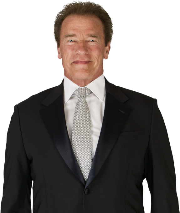 Arnold Schwarzenegger Portraitin Suit