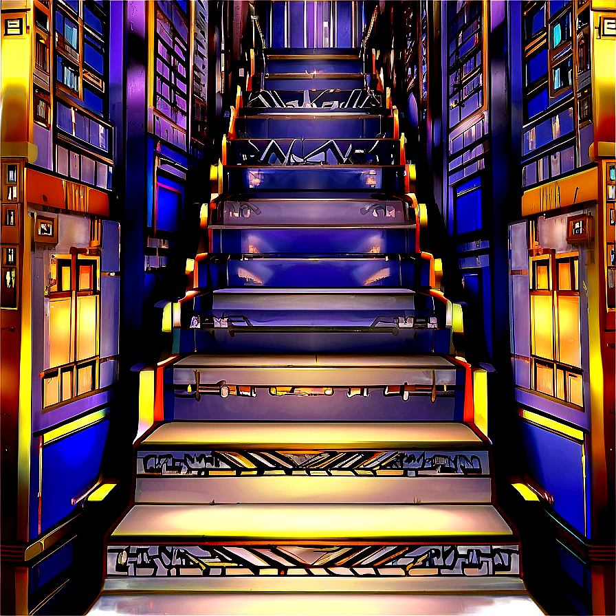 Art Deco Inspired Stairs Png Fwb