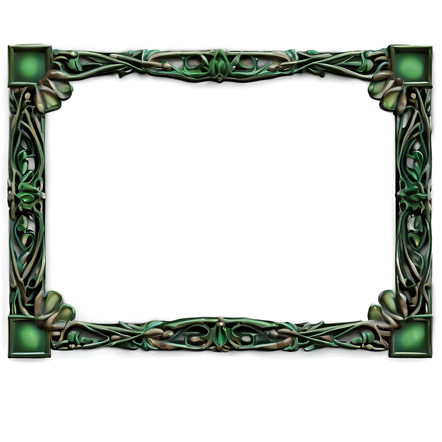 Art Nouveau Green Frame Png 47