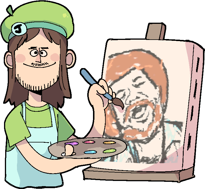 Artist Cartoon Self Portrait