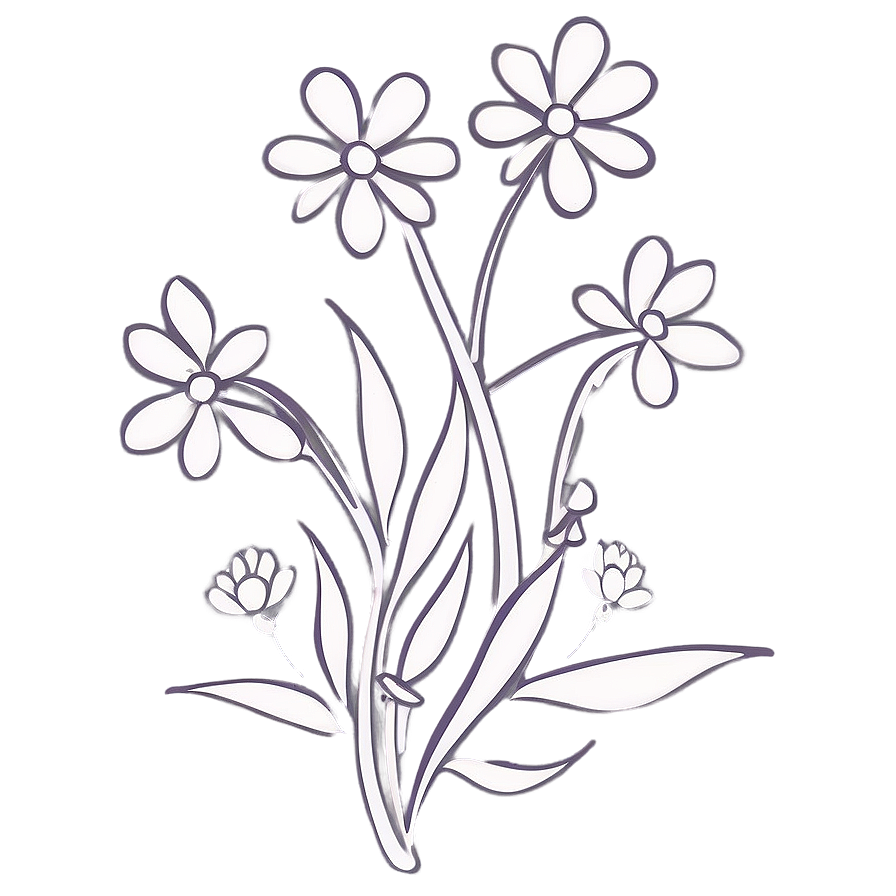 Artistic Flower Outline Png Nho