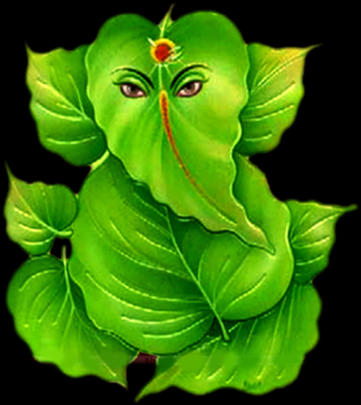 Artistic Ganesha Leaf Design