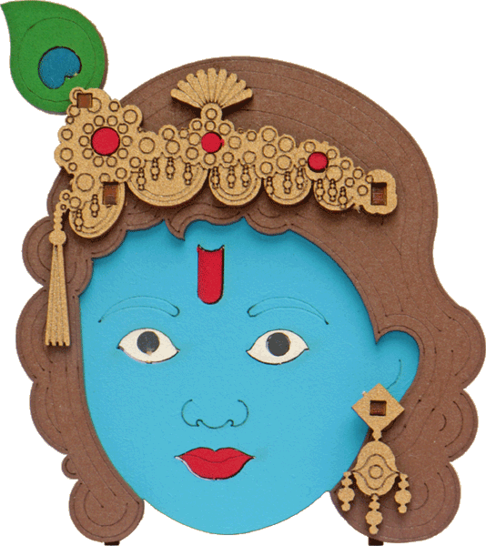 Artistic Krishna Head Paper Craft