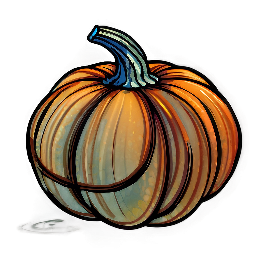 Artistic Pumpkin Outline Sketch Png 06202024