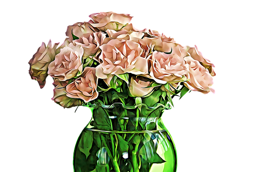 Artistic Rosesin Green Vase