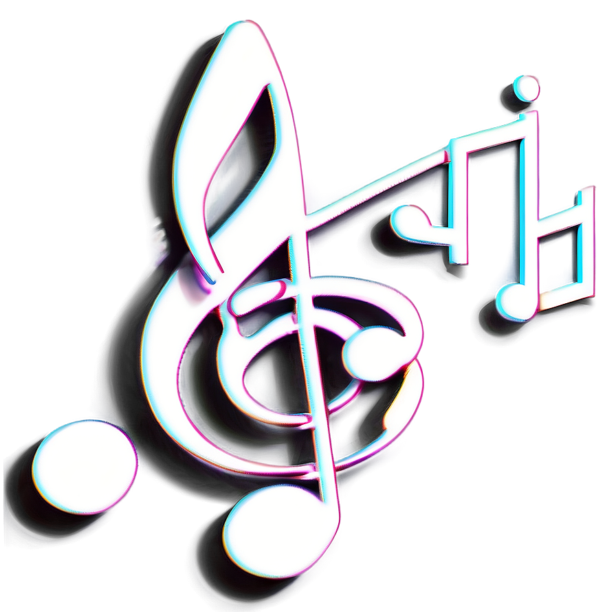 Artistic White Music Notes Png 11