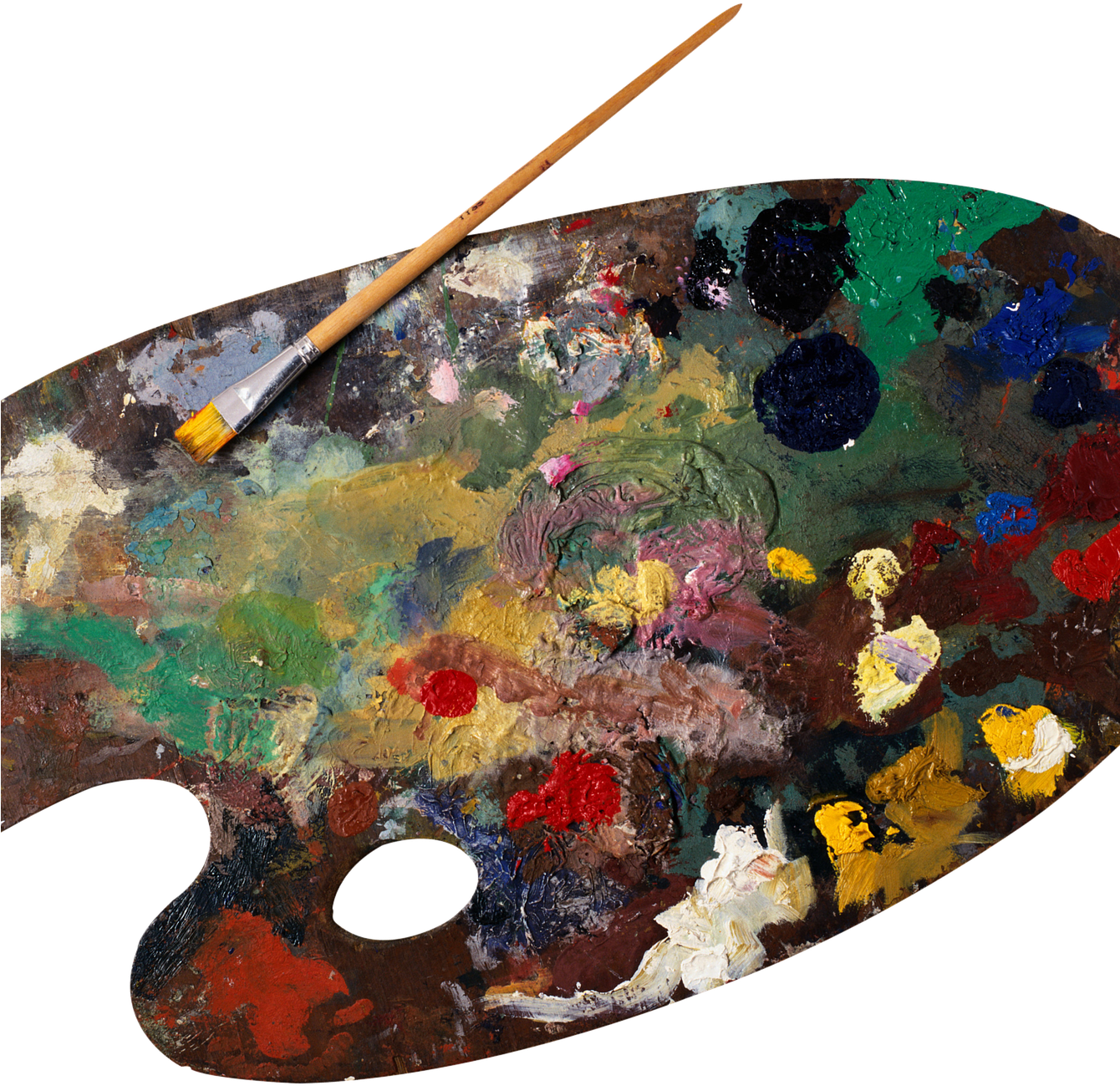 Artists Palettewith Paint Brush