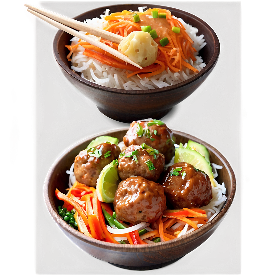 Asian Style Meatball Bowl Png 2