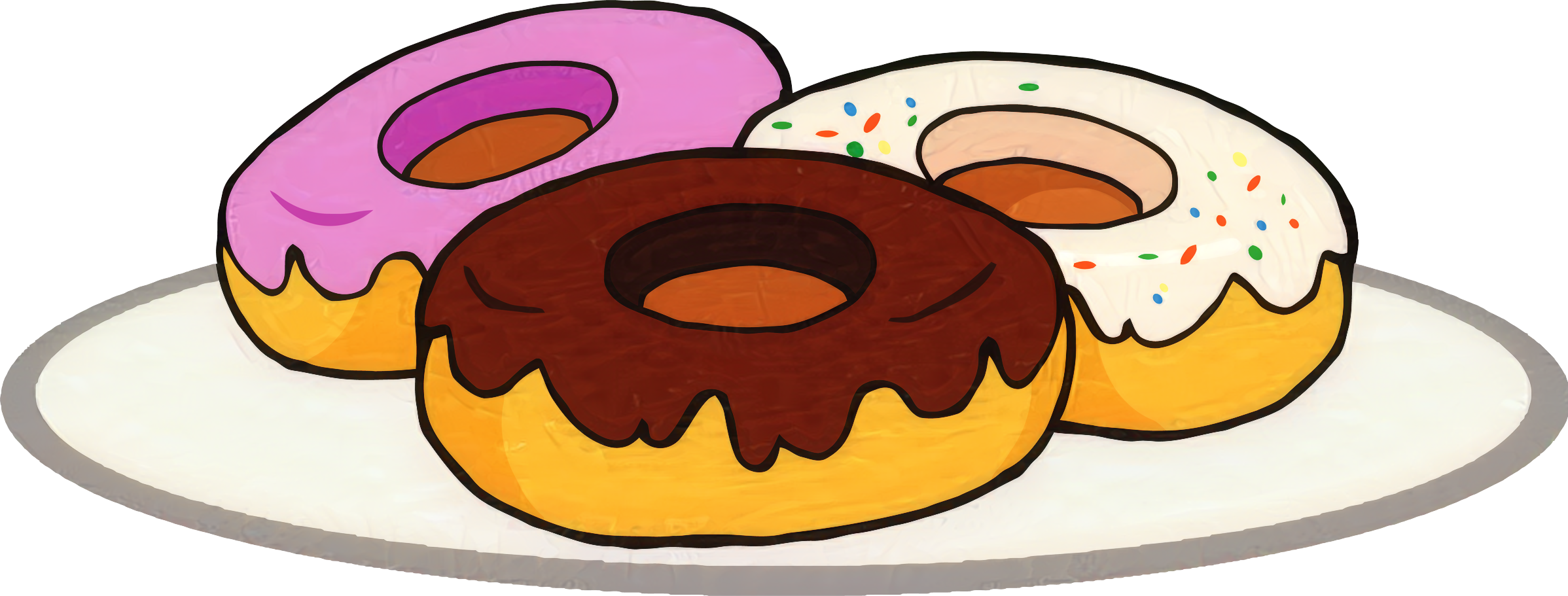 Assorted Cartoon Donutson Plate