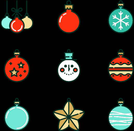 Assorted Christmas Ornaments Vector