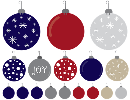 Assorted Christmas Ornaments Vector