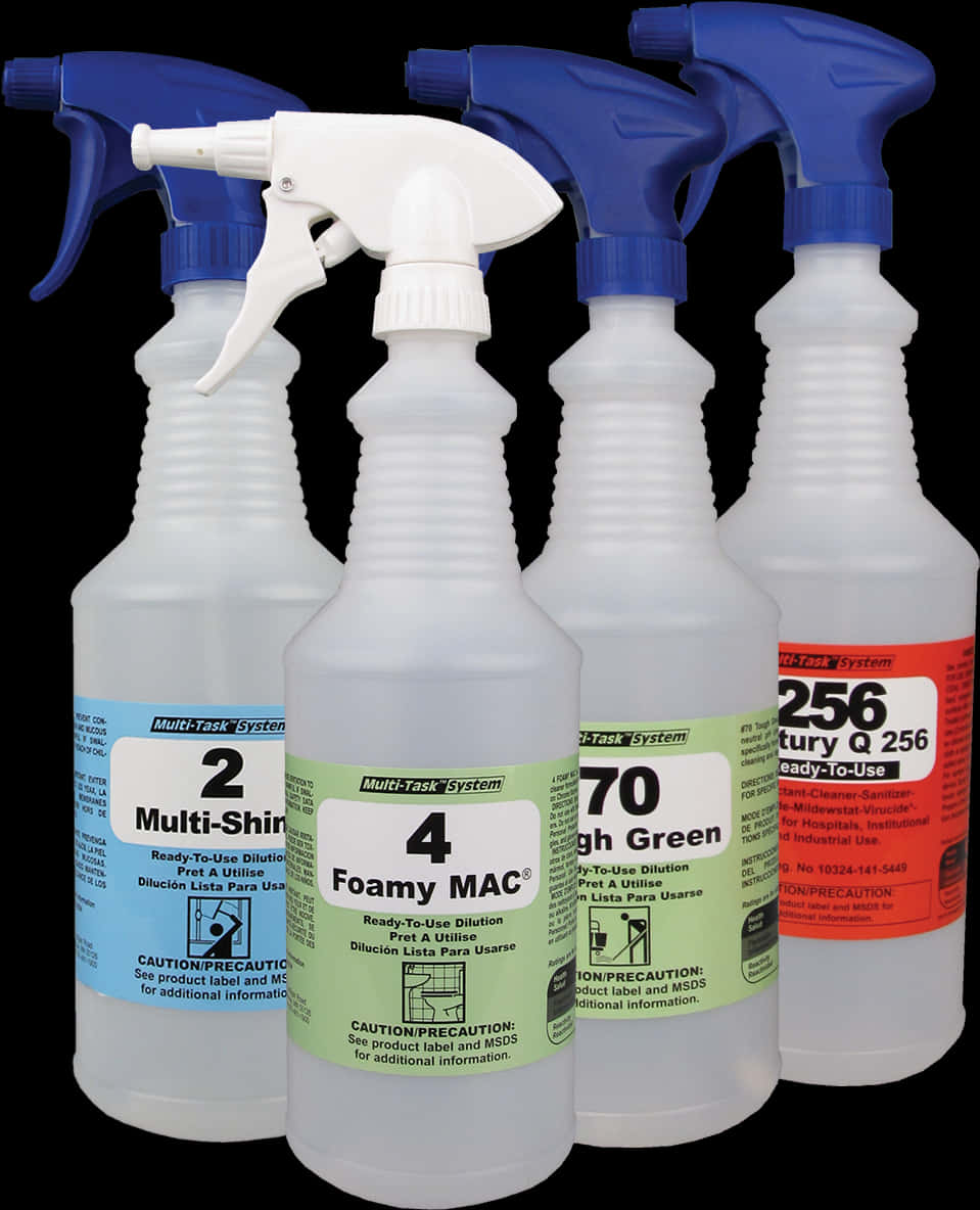 Assorted Cleaning Spray Bottles