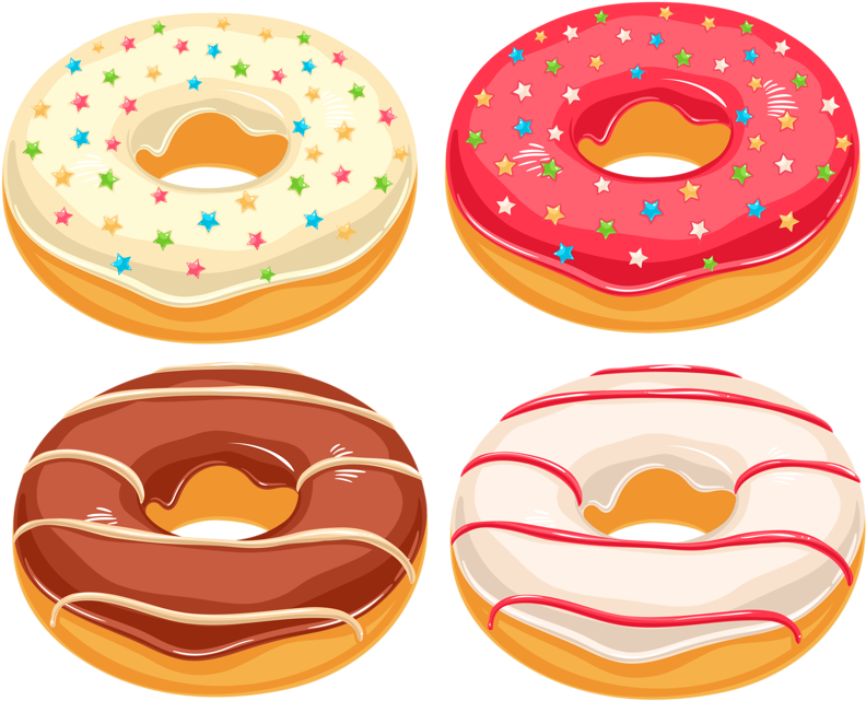 Assorted Decorated Donuts Vector