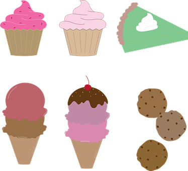 Assorted Desserts Vector Illustration