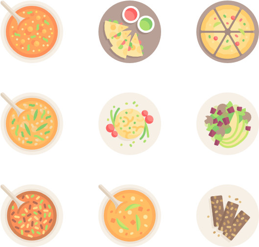 Assorted Dishes Vector Illustration